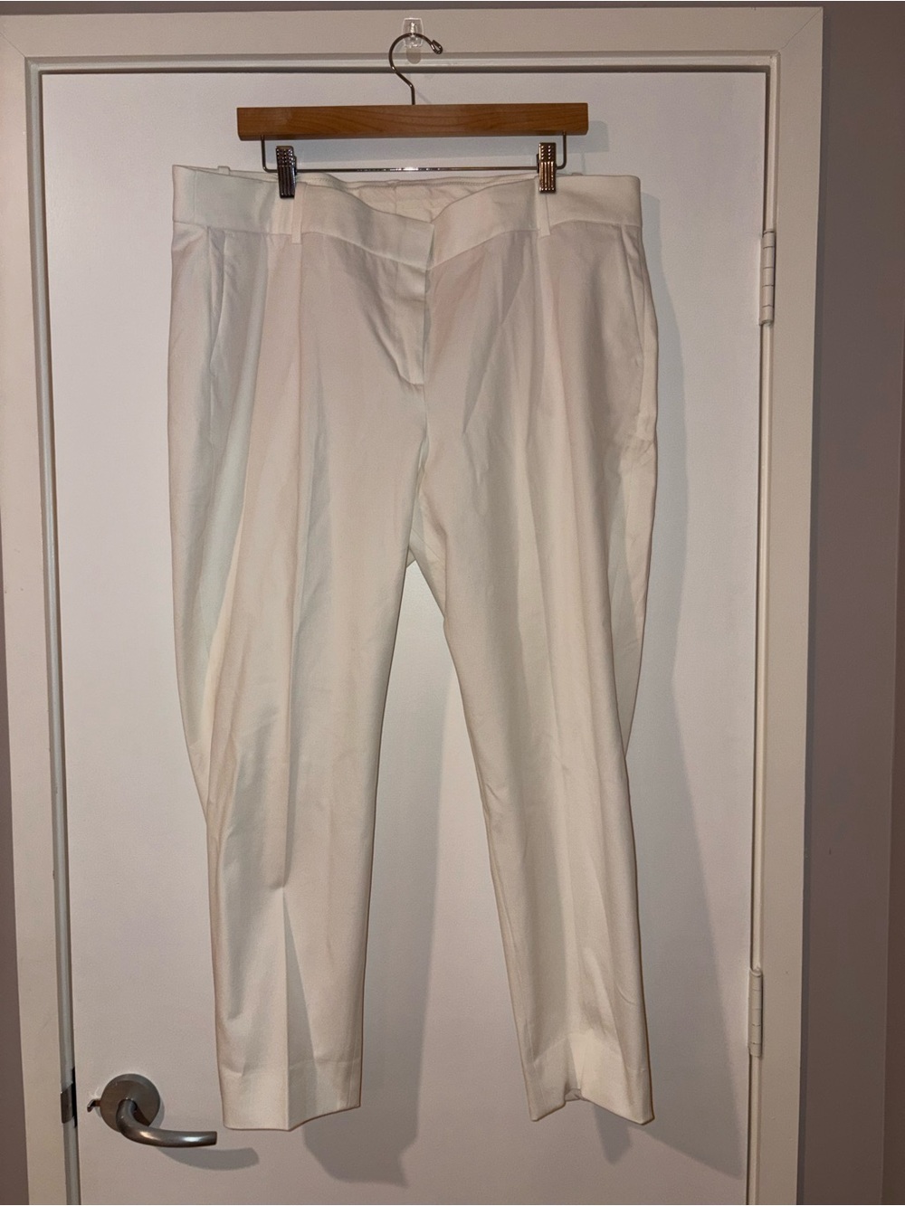 J. Crew Cotton Blend Tailored Pants in Classic White